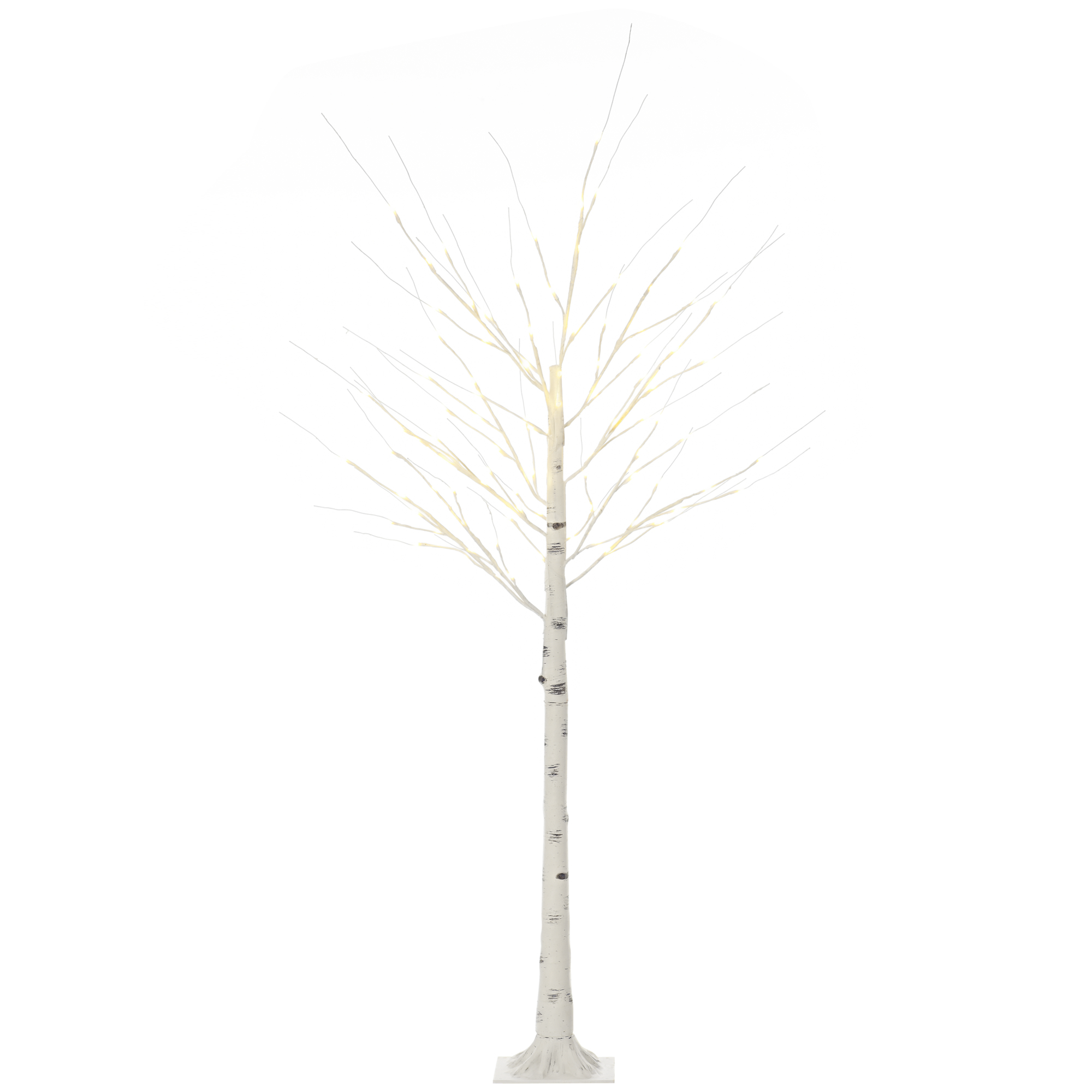 HOMCOM Kunstbaum 180 cm Birkenbaum mit LED-Beleuchtung, Weihnachtsdeko in Warmweiß, Kunstbirke für Zuhause, Party, Geburtstag & Hochzeit Aosom.de