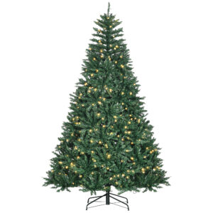 HOMCOM künstlicher Weihnachtsbaum, 210 cm Christbaum mit 2154 Spitzen, 700 LED-Leuchte, rutschfesten Metallständer, für Indoor, Weihnachten Deko, Grün Aosom