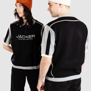 Jacker Ace Polo Knit Strickpullover black