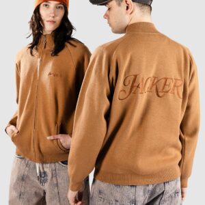 Jacker Classic Zip Knit Strickpullover brown