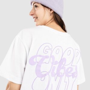 Miss Tee Good Vibings Wording T-Shirt white