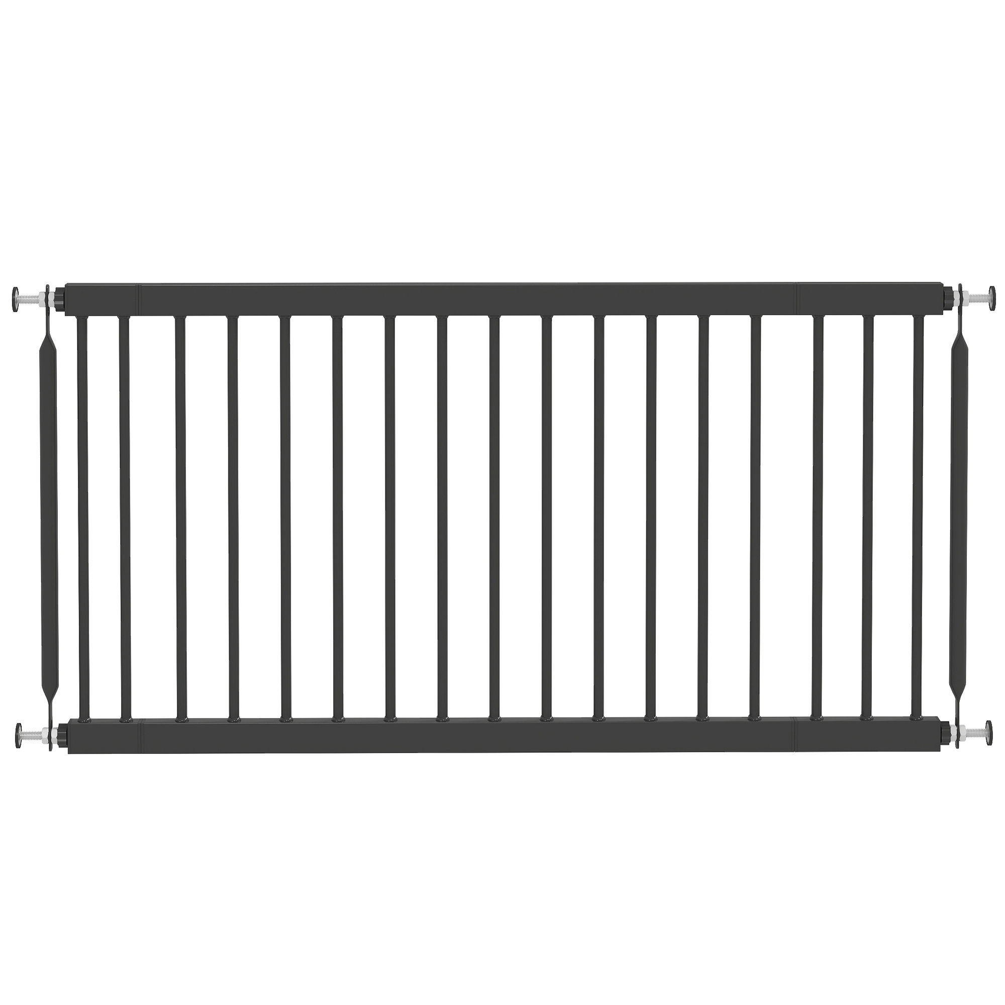 PawHut Ausziehbare Sicherheitsbarriere für kleine Hunde 67-93,5 cm, Höhe 45 cm, für Türen und Treppen, Hundetür mit Druckmontage, 2 Verlängerungen 7/14 cm, Schwarz Aosom