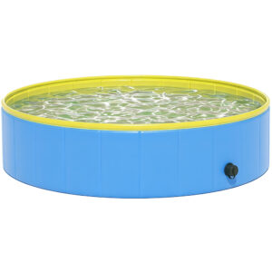 PawHut Hundepool für Große und Mittelgroße Hunde Faltbare Hunde Planschbecken 120 x 30 cm Hundebadewanne Rutschfeste Schwimmbecken Hundeplanschbecken für Enten, Innen- und Außen, Blau Aosom