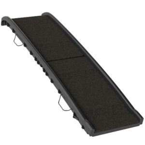 PawHut Klappbare Hunderrampe, Hunderrampe aus PP mit sanfter Steigung und rutschfester Oberfläche - Auto-Rampe für Hunde aller Rassen, 155 x 38,5 x 15,5 cm, schwarz Aosom