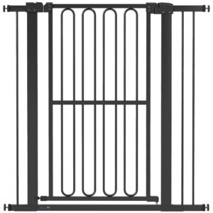 PawHut Treppenschutzgitter Türschutzgitter Absperrgitter ohne Bohren 76-104 cm Schutzgitter aus Stahl für Hunde, Haustiere Treppen, Tür, Schwarz Aosom