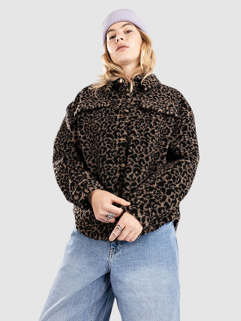 Urban Classics AOP Sherpa Overshirt Jacke darktaupeleo