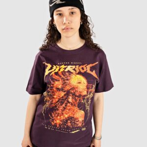 Vitriol Cyber Gothic Glitch Oversized T-Shirt plum purple