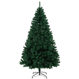 HOMCOM Künstlicher Weihnachtsbaum 230 cm, Fichte mit klappbaren Zweigen, 1300 feuerhemmende PVC-Nadeln, schneller Aufbau, faltbarer Stahlständer, Grün Aosom