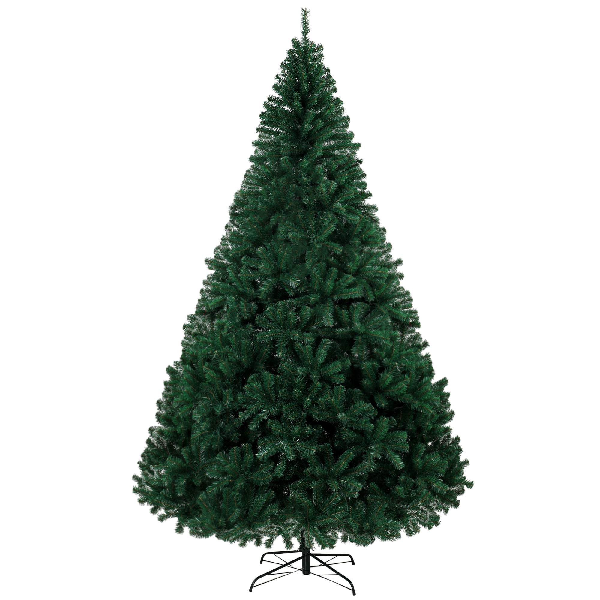 HOMCOM Künstlicher Weihnachtsbaum 270 cm, Tanne mit Gelenkzweigen, 2418 feuerhemmende PVC-Nadeln, Schneller Aufbau, Klappbare Stahlbasis, Grün Aosom