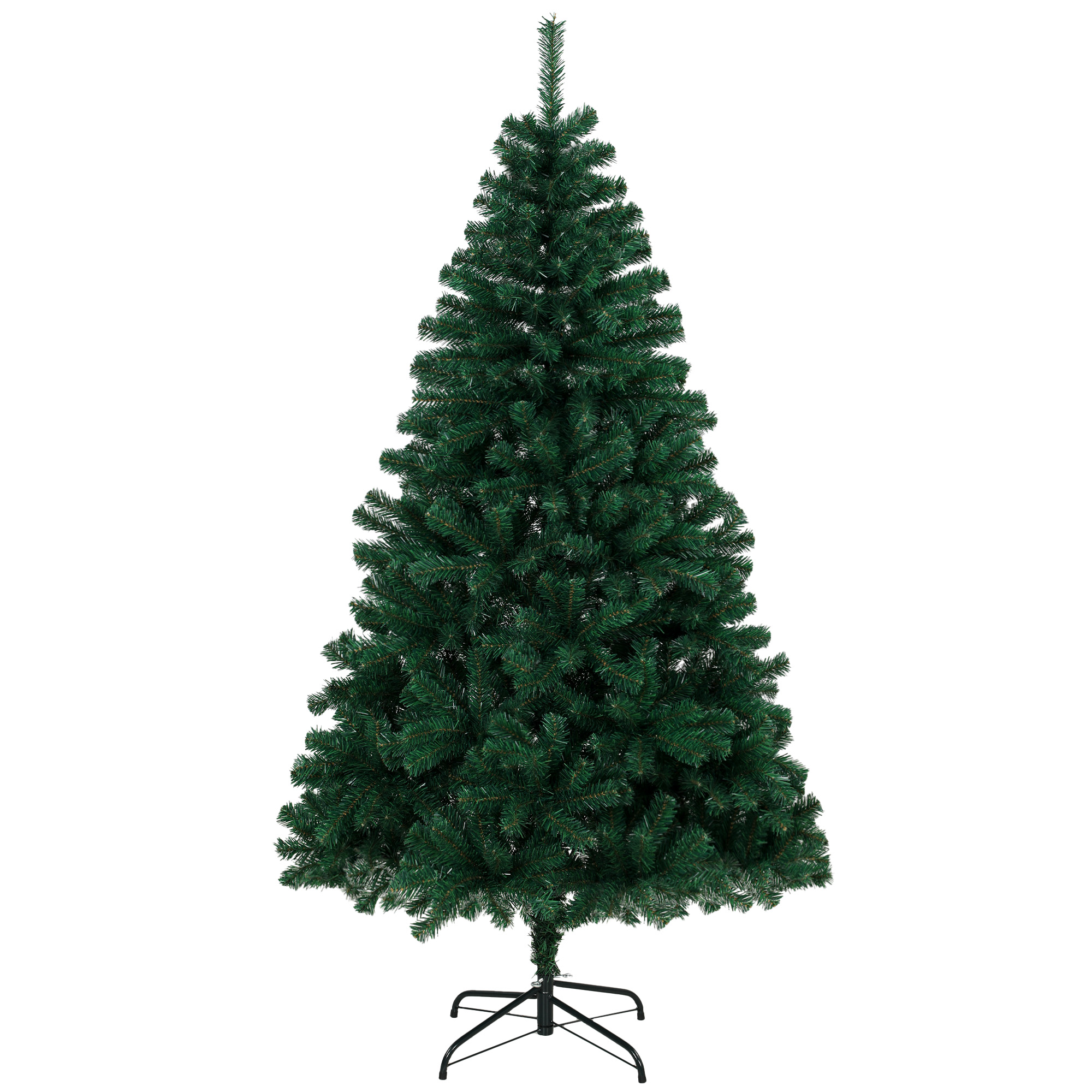 HOMCOM Weihnachtsbaum 180 cm, künstlich, mit 700 feuerhemmenden Zweigen, dichter realistischer Weihnachtsbaum mit klappbarem Stahlfuß, Tannendesign, für Zuhause und Innenräume, Grün Aosom