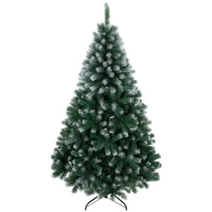 HOMCOM Weihnachtsbaum 180 cm mit 700 feuerhemmenden Zweigen, künstlich geschneit, dichter realistischer Effekt, mit klappbarer Stahlbasis, einfache Montage, Grün Aosom