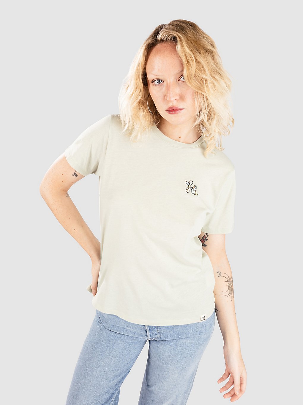 Iriedaily Puffy Dog T-Shirt light sage