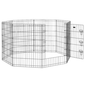 PawHut Welpenlaufstall 8-TLG Welpenauslauf mit 8 Gitterplatten Tür flexibel Schutzplane Freilaufgehege 91cm hoch Hundelaufstall für Haustiere Hund Katze Welpe Laufgitter für drinnen und draußen Aosom