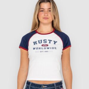 Rusty Mr Worldwide Raglan Skimmer T-Shirt white