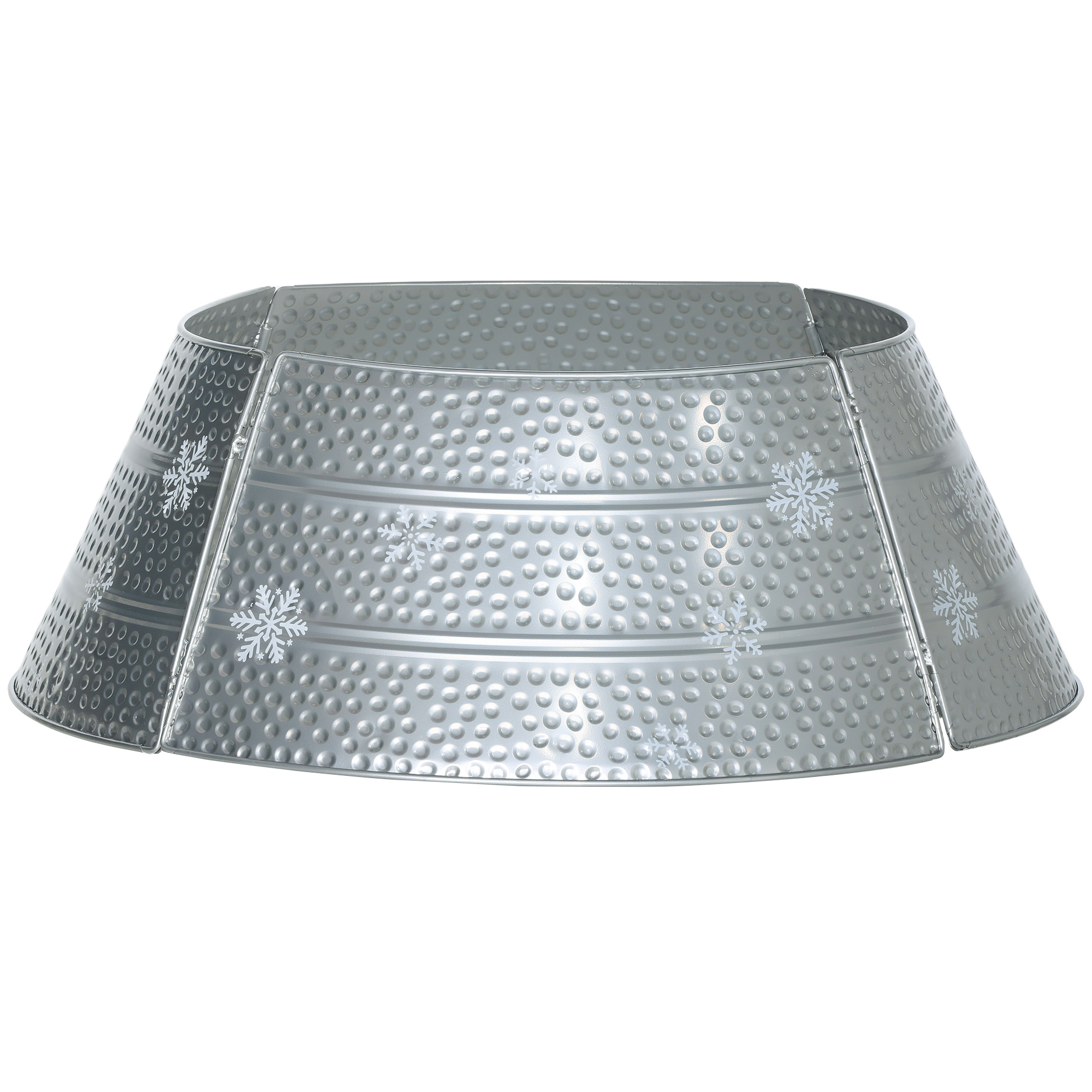 HOMCOM Baumkragen für Weihnachtsbaum, Metall-Baumrock, wasserdicht, Party- und Wohnungsdekoration, 66x66x23 cm, Silber Aosom