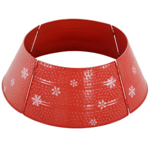HOMCOM Baumkragen für Weihnachtsbaum, Metall-Baumrock, wasserdicht, Partydekoration, Zuhause, 66x66x23 cm, Rot Aosom