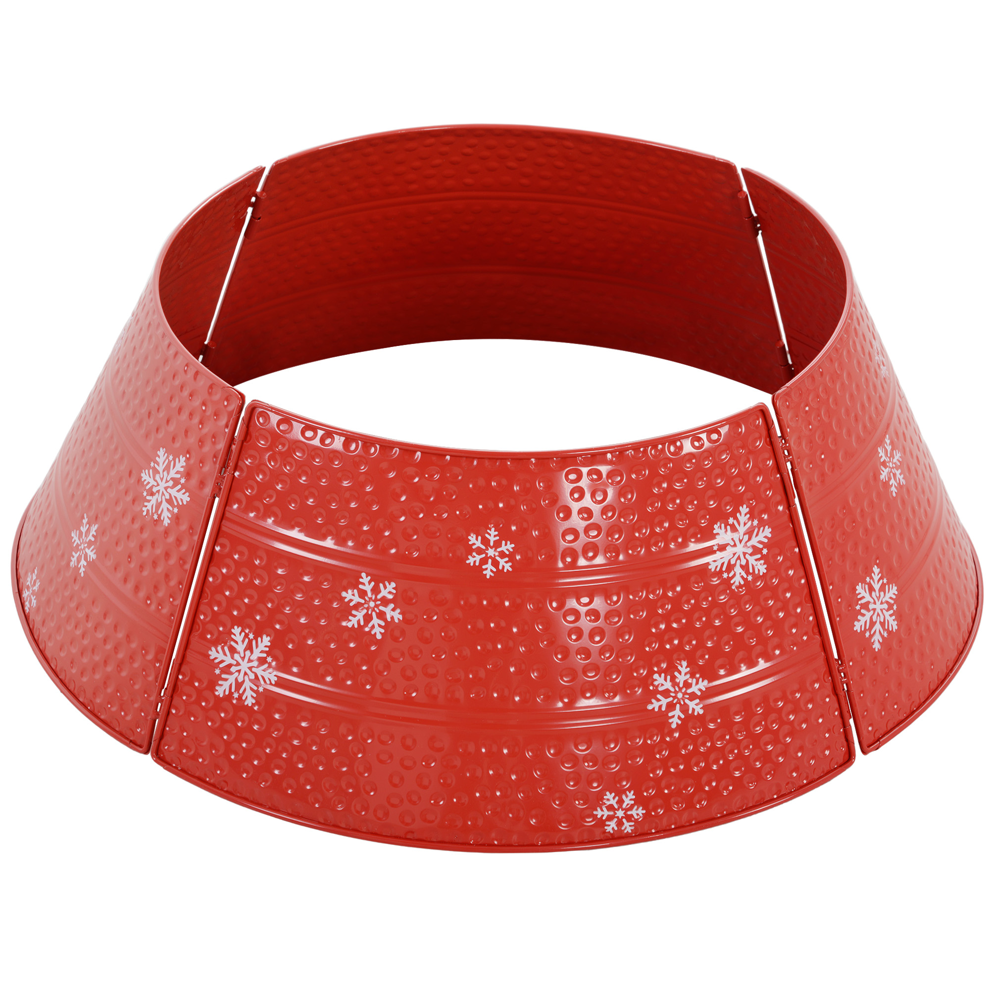 HOMCOM Baumkragen für Weihnachtsbaum, Metall-Baumrock, wasserdicht, Partydekoration, Zuhause, 66x66x23 cm, Rot Aosom